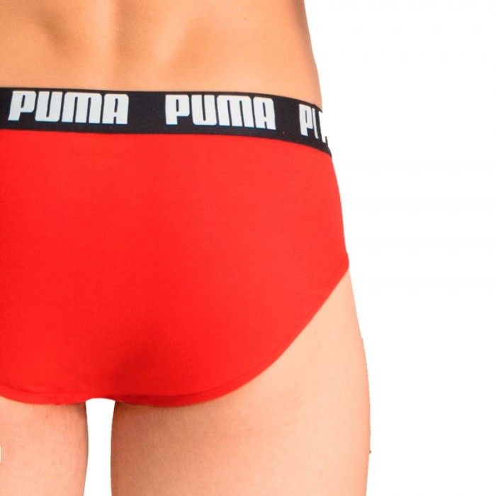 Slip de la marca PUMA - Juego de 2 calzoncillos básicos PUMA - negro y rojo - Ref : 521030001 005