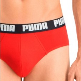Slip, Tanga de la marque PUMA - Lot de 2 slips basiques PUMA - noir et rouge - Ref : 521030001 005