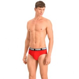 Slip de la marca PUMA - Juego de 2 calzoncillos básicos PUMA - negro y rojo - Ref : 521030001 005