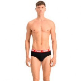 Brief of the brand PUMA - Set of 2 basic PUMA briefs - black and red - Ref : 521030001 005