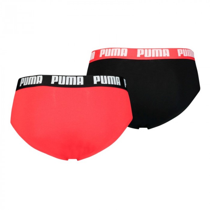 Slip, Tanga de la marque PUMA - Lot de 2 slips basiques PUMA - noir et rouge - Ref : 521030001 005