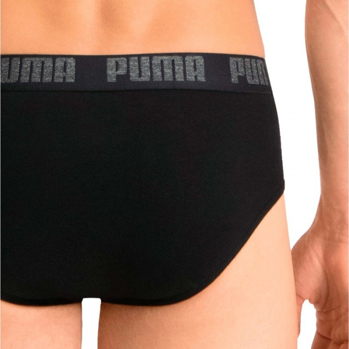 Slip, Tanga de la marque PUMA - Lot de 2 slips basiques PUMA - noir - Ref : 521030001 230