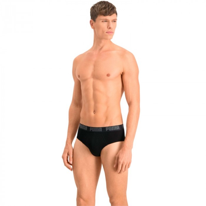 Slip, Tanga de la marque PUMA - Lot de 2 slips basiques PUMA - noir - Ref : 521030001 230