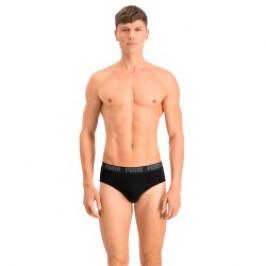 Slip, Tanga de la marque PUMA - Lot de 2 slips basiques PUMA - noir - Ref : 521030001 230