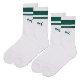 Socken der Marke PUMA - Set von 2 Paar Sneaker Socken mit traditionellen grünen Streifen PUMA - weiß - Ref : 100000950 015