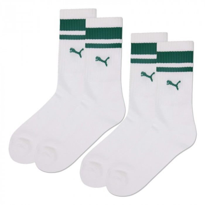 Chaussettes & socquettes de la marque PUMA - Lot de 2 paires de chaussettes basses avec rayure verte traditionnelle PUMA - blanc