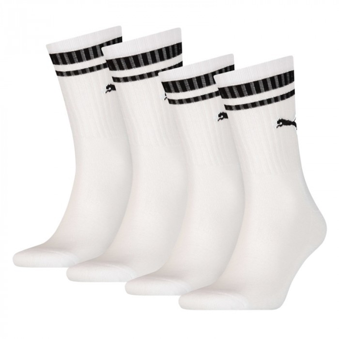 Socken der Marke PUMA - Set von 2 Paar Sneaker Socken mit traditionellen schwarz Streifen PUMA - weiß - Ref : 100000950 002