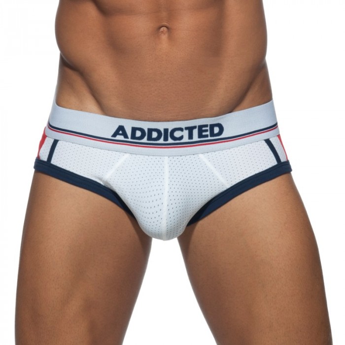 Slip de la marca ADDICTED - Sport mesh brief - blanco - Ref : AD738 C01