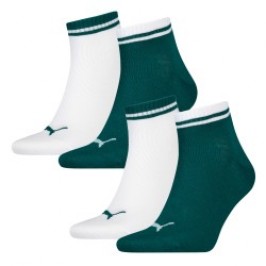 Calzini del marchio PUMA - Set di 2 paia di calzini Heritage con logo PUMA - bianco e verde - Ref : 100000952 012