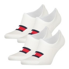 Socken der Marke TOMMY HILFIGER - Packung mit 2 Paar Tommy Flag-Füßlingen – weiß - Ref : 701223928 003