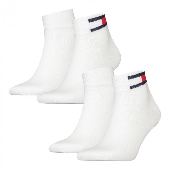 Chaussettes & socquettes de la marque TOMMY HILFIGER - Lot de 2 paires de socquettes à drapeau Tommy - blanc - Ref : 701223929 0