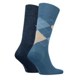 Socken der Marke TOMMY HILFIGER - 2er-Pack karierte Socken Tommy - blau & navy - Ref : 100001495 030