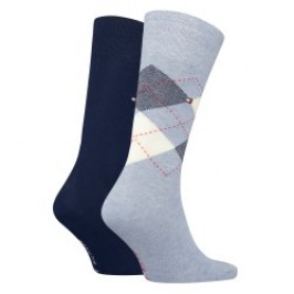 Socken der Marke TOMMY HILFIGER - 2er-Pack karierte Socken Tommy - hellblau & navy - Ref : 100001495 028