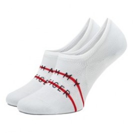 Chaussettes & socquettes de la marque TOMMY HILFIGER - Lot de 2 paires de footlet à bande Tommy - blanc - Ref : 701222189 001