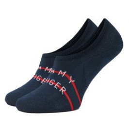 Calcetines de la marca TOMMY HILFIGER - Pack de 2 pares de zapatillas Tommy flag - navy - Ref : 701223928 002