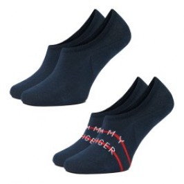 Socks of the brand TOMMY HILFIGER - Pack of 2 pairs of Tommy flag footlets - navy - Ref : 701223928 002