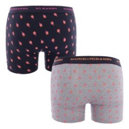 Boxer shorts, Shorty of the brand SCOTCH & SODA - Pack of 2 Printed Boxers in Scotch&Soda Organic Cotton - Black and Grey - Ref 