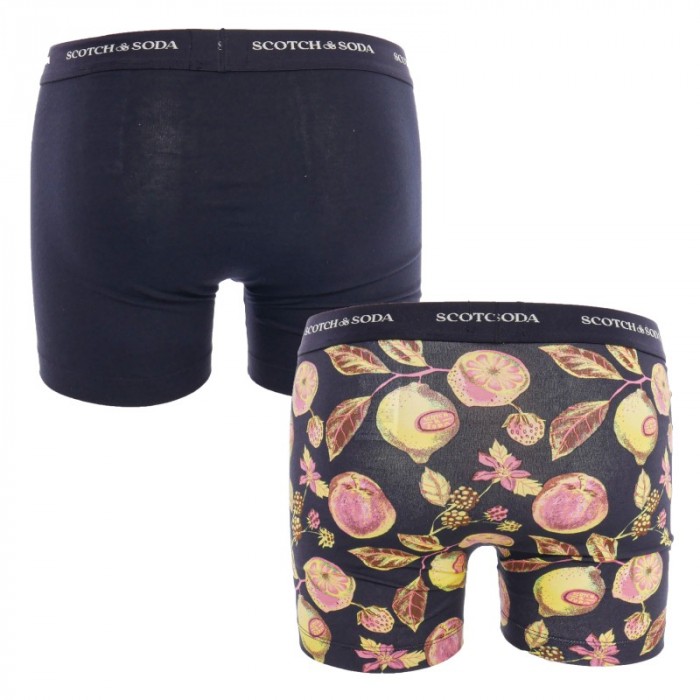 Boxershorts, Shorty der Marke SCOTCH & SODA - Packung mit 2 Scotch&Soda Iconic Boxershorts aus Bio-Baumwolle – Schwarz - Ref : 7