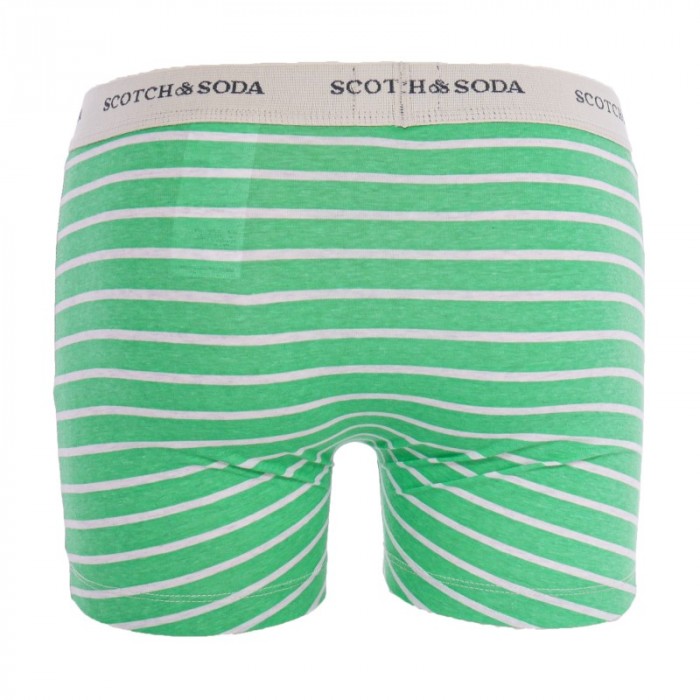 Shorts Boxer, Shorty de la marca SCOTCH & SODA - Pack de 2 bóxers de algodón orgánico Scotch&Soda - Marino y Verde - Ref : 70122