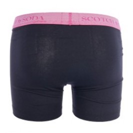 Shorts Boxer, Shorty de la marca SCOTCH & SODA - Pack de 2 bóxers de algodón orgánico Scotch&Soda - Negro y Rosa - Ref : 7012234