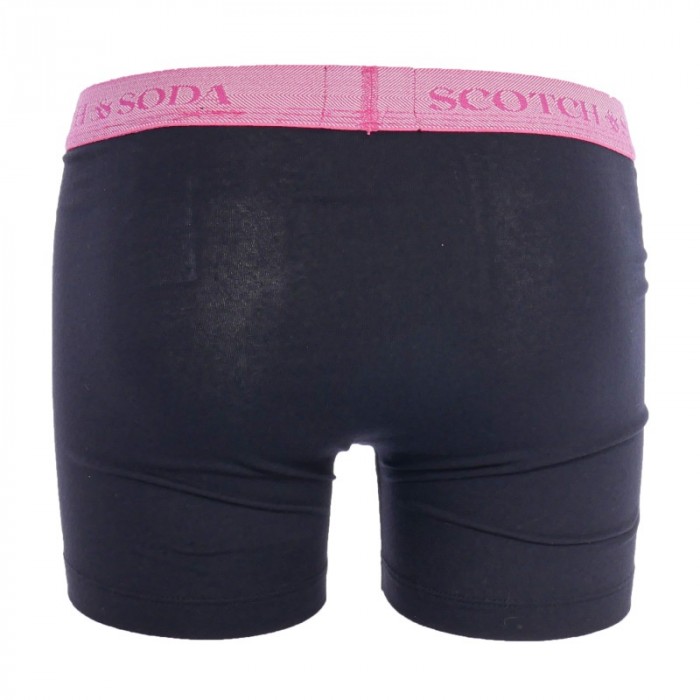 Boxer shorts, Shorty of the brand SCOTCH & SODA - Pack of 2 organic cotton boxers Scotch&Soda - Black and Pink - Ref : 701223453