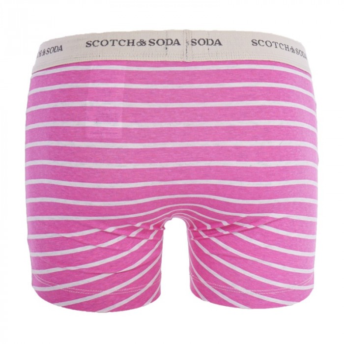 Boxer, shorty de la marque SCOTCH & SODA - Lot de 2 boxers en coton bio Scotch&Soda - Noir et Rose - Ref : 701223453 002