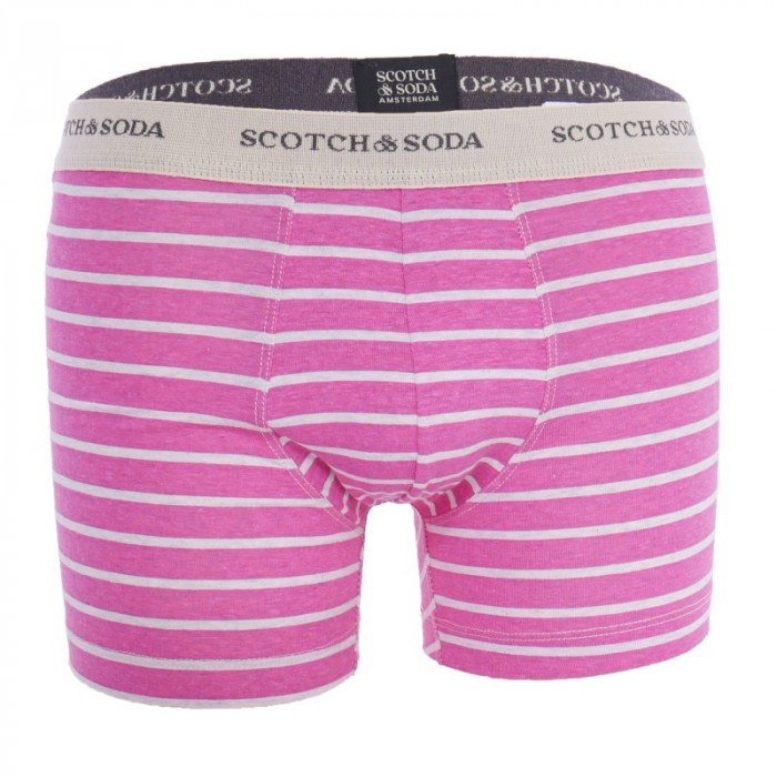 Boxer, shorty de la marque SCOTCH & SODA - Lot de 2 boxers en coton bio Scotch&Soda - Noir et Rose - Ref : 701223453 002