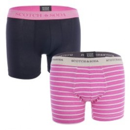 Boxer shorts, Shorty of the brand SCOTCH & SODA - Pack of 2 organic cotton boxers Scotch&Soda - Black and Pink - Ref : 701223453