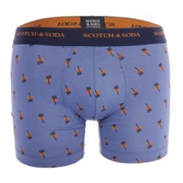 Boxer shorts, Shorty of the brand SCOTCH & SODA - Pack of 2 Printed Boxers in Scotch&Soda Organic Cotton - Blue - Ref : 70122397