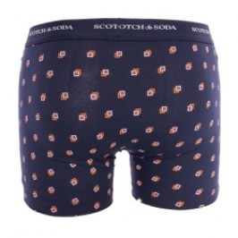 Pantaloncini boxer, Shorty del marchio SCOTCH & SODA - Confezione da 2 Boxer stampati in cotone biologico Scotch&Soda - Blu - Re