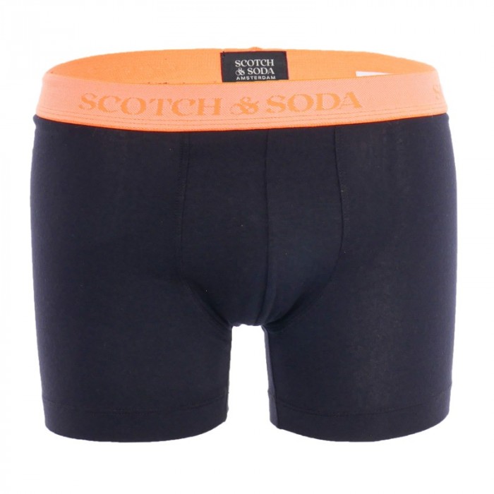 Pantaloncini boxer, Shorty del marchio SCOTCH & SODA - Confezione da 2 Boxer con cintura fluo in cotone biologico Scotch&Soda - 