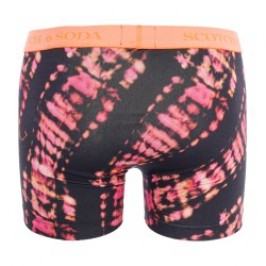 Boxer shorts, Shorty of the brand SCOTCH & SODA - Pack of 2 Scotch&Soda Boxers with neon belt in organic cotton - Black - Ref : 