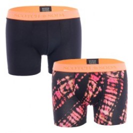 Shorts Boxer, Shorty de la marca SCOTCH & SODA - Pack de 2 Boxers con cinturón neón de algodón orgánico Scotch&Soda - Negro - Re