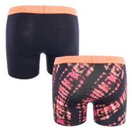 Boxer shorts, Shorty of the brand SCOTCH & SODA - Pack of 2 Scotch&Soda Boxers with neon belt in organic cotton - Black - Ref : 