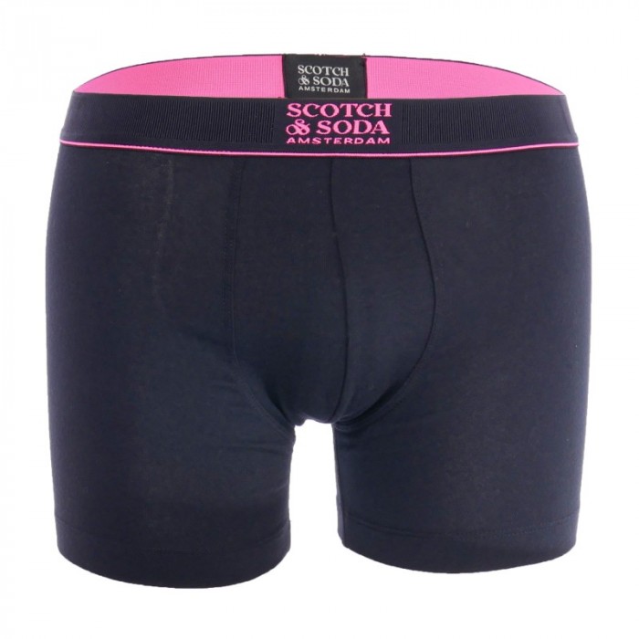 Boxer shorts, Shorty of the brand SCOTCH & SODA - Pack of 3 organic cotton Boxers with Orange, Black and Pink Logo Belt - Ref : 