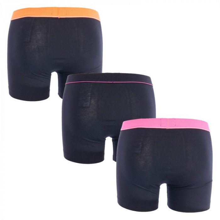 Boxer shorts, Shorty of the brand SCOTCH & SODA - Pack of 3 organic cotton Boxers with Orange, Black and Pink Logo Belt - Ref : 