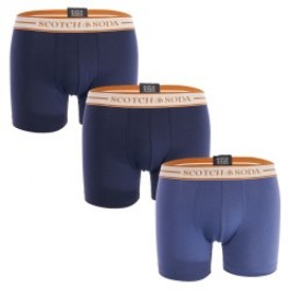 Pantaloncini boxer, Shorty del marchio SCOTCH & SODA - Confezione da 3 boxer  in cotone biologico Scotch&Soda - Blu - Ref : 7012