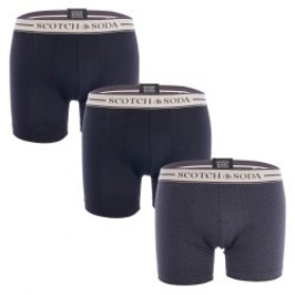 Boxershorts, Shorty der Marke SCOTCH & SODA - 3er-Pack aus Bio-Baumwolle Scotch&Soda-Boxershorts – Schwarz und Grau - Ref : 7012