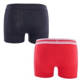 Pantaloncini boxer, Shorty del marchio PUMA - Set di 2 boxer con logo PUMA - rosso e nero - Ref : 651003001 786