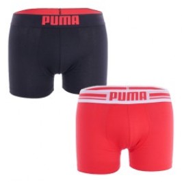 Boxer shorts, Shorty of the brand PUMA - Set of 2 boxers with PUMA logo - red and black - Ref : 651003001 786