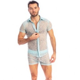 Chemise de la marque L HOMME INVISIBLE - Fleur d Ether Ciel - Chemise Slim - Ref : HW122 FDE 021