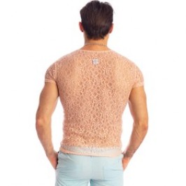 Kurze Ärmel der Marke L HOMME INVISIBLE - Fleur d Ether pink - T-Shirt - Ref : MY73 FDE 022