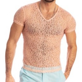 Mangas cortas de la marca L HOMME INVISIBLE - Fleur d Ether rosa - T-Shirt - Ref : MY73 FDE 022