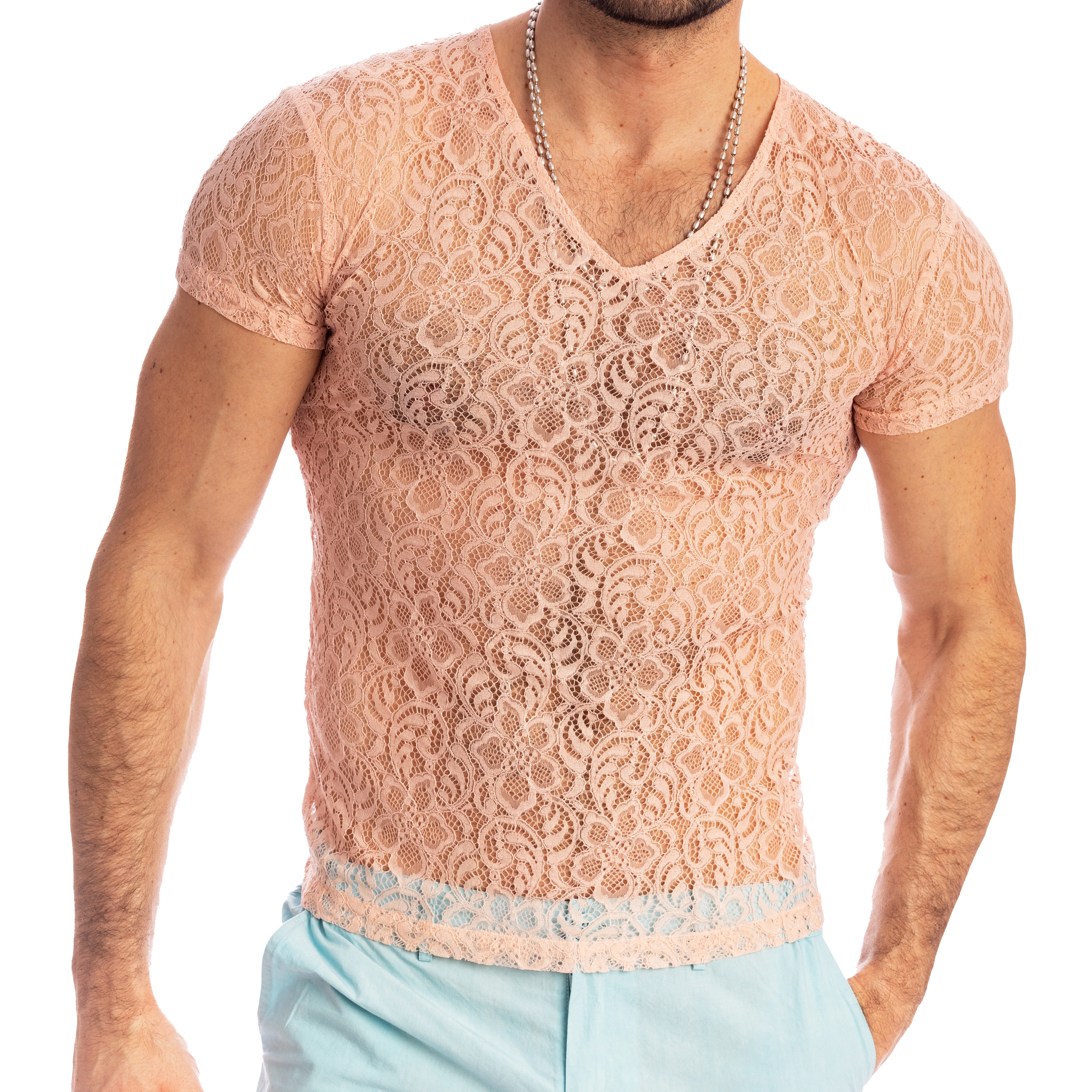 Débardeur U-neck Cotton - rose - ADDICTED : vente débardeurs homme