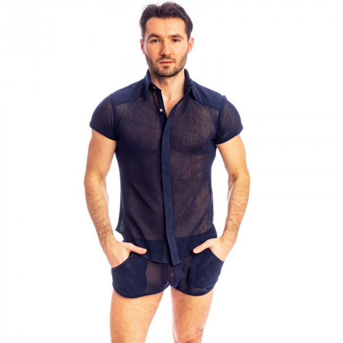Shirt der Marke L HOMME INVISIBLE - Madrague - Tailliertes Hemd Marineblau - Ref : HW122 MAD 049