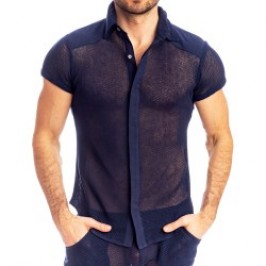 Camisa de la marca L HOMME INVISIBLE - Madrague - Camisa Entallada Azul Marino - Ref : HW122 MAD 049