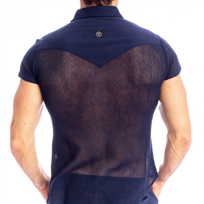 Camicia del marchio L HOMME INVISIBLE - Madrague - Camicia aderente Navy - Ref : HW122 MAD 049