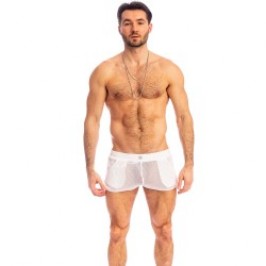 Short de la marque L HOMME INVISIBLE - Madrague - Short Sport Blanc - Ref : SP05 MAD 002