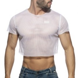 Maniche del marchio ADDICTED - Mesh crop top - bianco - Ref : AD1189 C01