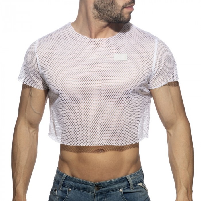 Kurze Ärmel der Marke ADDICTED - Mesh crop top - blanc - Ref : AD1189 C01